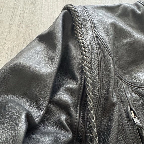 HARLEY DAVIDSON WILLIE G LEATHER CONVERTIBLE BIKER JACKET Original Price $560.00 - Picture 3 of 15